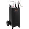 VEVOR Serbatoio Mobile per Carburante 113,6 L, in Acciaio al Carbonio Nero, Serbatoio Carburante Carrellato con Pompa Manuale e 2 Ruote, per Benzina e Diesel, per Auto, Tosaerba, ATV, Barche e Moto