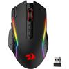 Redragon Mouse da gioco wireless Redragon M810 Pro, con risoluzione fino a 10000 DPI, possibilità di utilizzo cablato o wireless, tasto per fuoco rapido, 8 tasti programmabili, autonomia fino a 45 ore e illuminazione RGB per PC/Mac/laptop