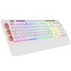 Redragon Tastiera da gaming a membrana Redragon K512 Shiva, layout americano, bianca, con illuminazione RGB, tasti G programmabili, controlli multimediali, poggiapolsi integrato e layout QWERTY