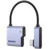 BENFEI Adattatore splitter USB-C 1 ingresso e 2 uscite, con doppia porta audio USB-C, supporto ricarica rapida da 60W, compatibile con cuffie audio USB-C