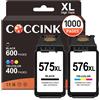 Merkloos Solidchoice - Cartucce d'inchiostro rigenerate per stampanti Canon 575 XL e 576 XL, in nero e a colori