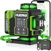 Huepar 2024 Nuova Edizione W04CG Livella Laser 4D, Livella Laser con Display LCD con Base Motore Rotante, Laser a Linea Trasversale Autolivellante a 360° - Telecomando Bluetooth, Modalità a Impulsi