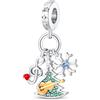 TINSLO Bead Charm Ciondolo Argento Sterling 925 con Cubic Zirconia Pendenti per Pandora Braccialetti, Compatibile con Braccialetti e Collane europei