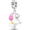 TINSLO Bead Charm Ciondolo Argento Sterling 925 con Cubic Zirconia Pendenti per Pandora Braccialetti, Compatibile con Braccialetti e Collane europei