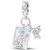 TINSLO Bead Charm Ciondolo Argento Sterling 925 con Cubic Zirconia Pendenti per Pandora Braccialetti, Compatibile con Braccialetti e Collane europei