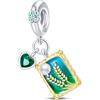 TINSLO Bead Charm Ciondolo Argento Sterling 925 con Cubic Zirconia Pendenti per Pandora Braccialetti, Compatibile con Braccialetti e Collane europei