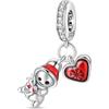 TINSLO Bead Charm Ciondolo Argento Sterling 925 con Cubic Zirconia Pendenti per Pandora Braccialetti, Compatibile con Braccialetti e Collane europei