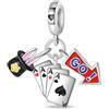 TINSLO Bead Charm Ciondolo Argento Sterling 925 con Cubic Zirconia Pendenti per Pandora Braccialetti, Compatibile con Braccialetti e Collane europei