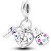 TINSLO Bead Charm Ciondolo Argento Sterling 925 con Cubic Zirconia Pendenti per Pandora Braccialetti, Compatibile con Braccialetti e Collane europei