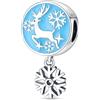 TINSLO Bead Charm Ciondolo Argento Sterling 925 con Cubic Zirconia Pendenti per Pandora Braccialetti, Compatibile con Braccialetti e Collane europei