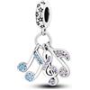 TINSLO Bead Charm Ciondolo Argento Sterling 925 con Cubic Zirconia Pendenti per Pandora Braccialetti, Compatibile con Braccialetti e Collane europei