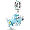TINSLO Bead Charm Ciondolo Argento Sterling 925 con Cubic Zirconia Pendenti per Pandora Braccialetti, Compatibile con Braccialetti e Collane europei