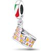 TINSLO Bead Charm Ciondolo Argento Sterling 925 con Cubic Zirconia Pendenti per Pandora Braccialetti, Compatibile con Braccialetti e Collane europei