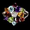 Egemdiamond Anello In Argento Sterling 925 Con Citrino E Ametista Mis. 7.5, 5x4mm