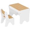 AIYAPLAY Set Tavolo Bambini con Sedia, Cassetto, 3-8 Anni, Bordi Arrotondati, per Cameretta, Soggiorno, Asilo, Bianco | Aosom Italy