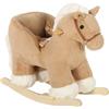 AIYAPLAY Cavallo a Dondolo per Bambini 18-36 Mesi con Suoni, Cintura di Sicurezza e Base in Legno di Pioppo, Marrone | Aosom Italy