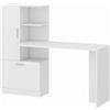 HOMCOM Scrivania per Computer con Libreria e Armadietto, 150 cm, Bianco | Aosom Italy