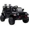 AIYAPLAY Fuoristrada Elettrica per Bambini 12V, Batteria al Litio, 2 Motori, Sospensioni, Telecomando, 2-4 Anni, Nero | Aosom Italy