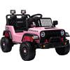 AIYAPLAY Fuoristrada Elettrica per Bambini 12V, Batteria al Litio, 2 Motori, Sospensioni, Telecomando, 2-4 Anni, Rosa | Aosom Italy