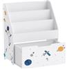 AIYAPLAY Libreria per bambini con cassetto mobile, 3 ripiani, 3-8 anni, bianco | Aosom Italy