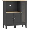 HOMCOM Mobile Microonde con Armadietto Inferiore e 3 Ripiani Laterali con Anta in Vetro, in Legno, 80x35x97 cm, Nero | Aosom Italy