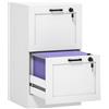 HOMCOM Cassettiera Portadocumenti a 2 Cassetti con Serrature e Spazio per Stampante, in Legno, 40x40x71 cm, Bianco | Aosom Italy