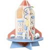 AIYAPLAY Tavolo Educativo Montessori per Bambini in Legno a Tema Razzo con Percorso di Perline, Ingranaggi e Abaco | Aosom Italy