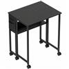 HOMCOM Scrivania Pieghevole con Ripiano Aperto e Tasca Laterale, in Legno e Acciaio, 63x50x75 cm, Nero | Aosom Italy