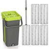 HOMCOM Set Mocio Lavapavimenti e Secchio a 2 Scomparti con Strizzatore, 5 Panni Ricambio in Microfibra, Grigio Scuro | Aosom Italy