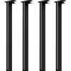 HOMCOM Set 4 Gambe per Tavolo in Metallo con 16 Fori, 16 Viti Autofilettanti e 4 Piedini Regolabili, 73x6x6 cm, Nero | Aosom Italy