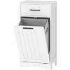 HOMCOM Mobile Portabiancheria con Cassetto e Scomparto a Ribalta, per Lavanderia e Bagno, 42x30x82 cm, Bianco | Aosom Italy