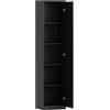 HOMCOM Armadio da Cucina Slim a 5 Ripiani con Spazio Interno Regolabile, in Legno, 40x35x180 cm, Nero | Aosom Italy