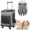 WMLBK Zaino per cani con trolley, per gatti, fino a 10 kg, leggero, trasportino per cuccioli, animali domestici (grigio)
