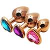 SuperLove Heart Jewel Butt Plugs Training Kit Rose Gold