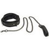 SuperLove Collar & Leash Faux Leather 36-46cm Neck Black