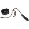 SuperLove Collar & Leash Faux Leather 26-36cm Neck Black