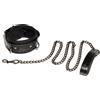 SuperLove Matrix Leather Collar & Leash 26-36cm Neck Black