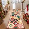 TUKDAK Tappeto Natalizio Antiscivolo 60x240cm, Tappeto Lavabile per Natale, Tappeto Natalizio a Pelo Corto, Tappeto da Cucina per Natale, Tappeto da Cucina per Camera da Letto e Soggiorno