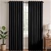 Deconovo Tende Oscuranti per Interni, 2 Pannelli, 140x290 cm, Nero | Termiche Isolanti Caldo e Freddo, Attenuano i Rumori, Moderne ed Eleganti con Passanti Nascosti, per Camera e Soggiorno