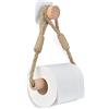 moonlux Portarotolo carta igienica senza foratura, porta rotolo di carta igienica vintage, porta asciugamani per WC, bagno, bagno, decorazione vintage, decorazione boho, corda industriale