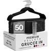 Utopia Home Premium Grucce Velluto (Nero, Confezione da 50) | Appendiabiti antiscivolo | Design elegante | Resistenti | Adatti per abbigliamento da adulto, cappotti e completi