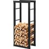 Laneetal Legnaia per Esterno e Interno, Portalegna da Interno 100x40x25cm | Porta Legna Accanto al Camino, Scaffale in Metallo per Legna da Ardere, Nero