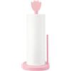 WEBEEDY Porta asciugamani di carta in legno a forma di tulipano rosa, autoportante, da cucina, con base ponderata, grazioso organizer decorativo per fazzoletti per casa, bagno, sala da pranzo