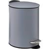 5 five simply smart Five - Pattumiera da bagno in metallo, 3 l, colore: Grigio