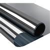 Zindoo Pellicola per Vetri Finestre Effetto Specchio Nero 60x200cm | Privacy Monodirezionale Protezione UV 99% Riduzione del Calore Solare e Anti Abbagliamento per Casa e Ufficio