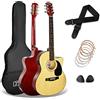 3rd Avenue Pacchetto con chitarra elettro-acustica cutaway 3rd Avenue di dimensioni standard 4/4 livello beginner, accordatore incorporato ed equalizzatore - Naturale