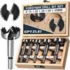 GPtzlei Set Punte Forstner per Legno 5 Pezzi 15/20/25/30/35 mm con Scatola in Legno | GPtzlei Punta Trapano per Fori Fondo Piatto - Punte per Cerniere Mobili, MDF, Compensato - Utensili Falegnameria DIY