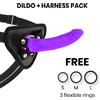 DELTACLUB DELTA CLUB - TOYS IMBRACATURA + DONG SILICONE VIOLA 17 CM -O- 3 CM
