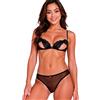 PASSION WOMAN SETS PASSION - INTIMARI REGGISENO + SLIP COMPLETO NERO S/M