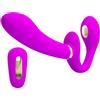 REMOTE CONTROL PRETTY LOVE - THUNDERBIRD DOPPIO VIBRATORE CON STRAP-ON E TELECOMANDO VIOLA